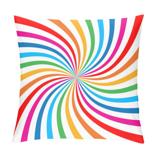 Personality  Colorful Bright Rainbow Spiral Background. Pillow Covers