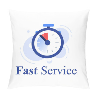 Personality  Fast Service Concept, Last Minute Stopwatch, Time Clock, Deadline Timer, Last Offer Countdown, Quick Order Delivery Pillow Covers