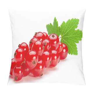 Personality  Red Currant Berries  Isolated On The White Background. Pillow Covers