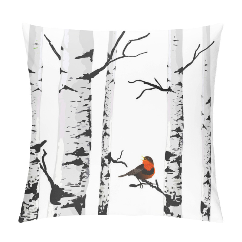 Personality  Bird of birches pillow covers