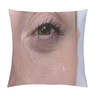 Personality  Woman Crying Suffering Seasonal Allergies, Lacrimation, Bad Cosmetics Quality Pillow Covers