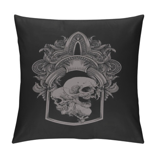Personality  Dark Art Art Work Skull Demon Head Human Illustration Black Art Ornament Pillow Covers