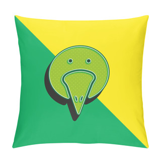 Personality  Bird Portrait Green And Yellow Modern 3d Vector Icon Logo Pillow Covers
