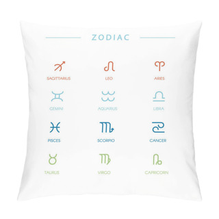Personality  Zodiac Symbols Isolated Pillow Covers