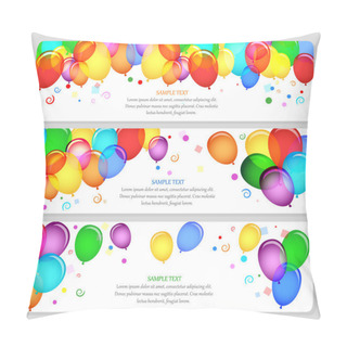 Personality  Event Banners With Colorful Balloons Pillow Covers