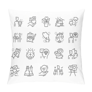 Personality  Ethics Well-crafted Pixel Perfect Vector Thin Line Icons 30 2x Grid For Web Graphics And Apps  Pillow Covers