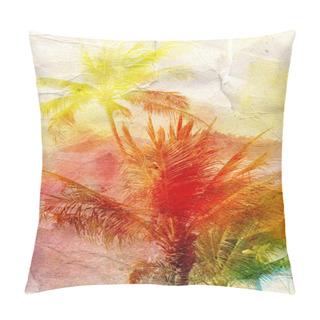 Personality  Watercolor Silhouettes Of Palm Trees  Pillow Covers