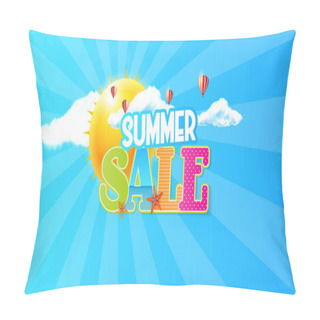 Personality  Summer Sale  Vector Background. Abstract Summer Label  Pillow Covers