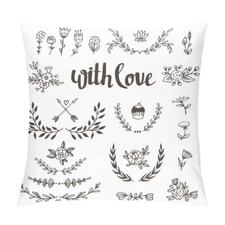 Personality Hand Drawn Design Elements Pillow Covers
