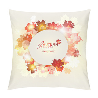 Personality  Vector Illustration Of Bright Sunny Autumn Background With Golde Pillow Covers