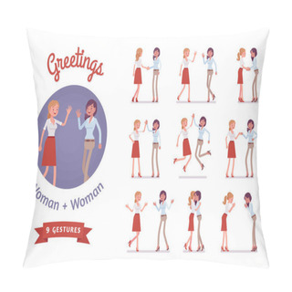Personality  Female Friends Greeting Set Pillow Covers