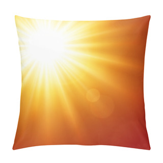 Personality  Sun With Lens Flare Vector Background Pillow Covers