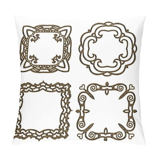 Personality  Brown Frames Collection On White Background Pillow Covers
