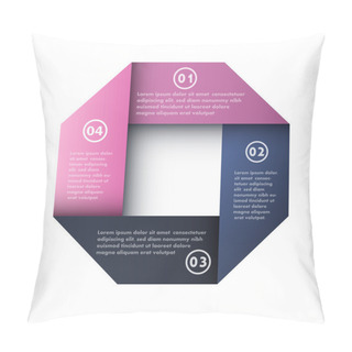 Personality  Four Steps Process Arrows - Design Element. Vector. Pillow Covers
