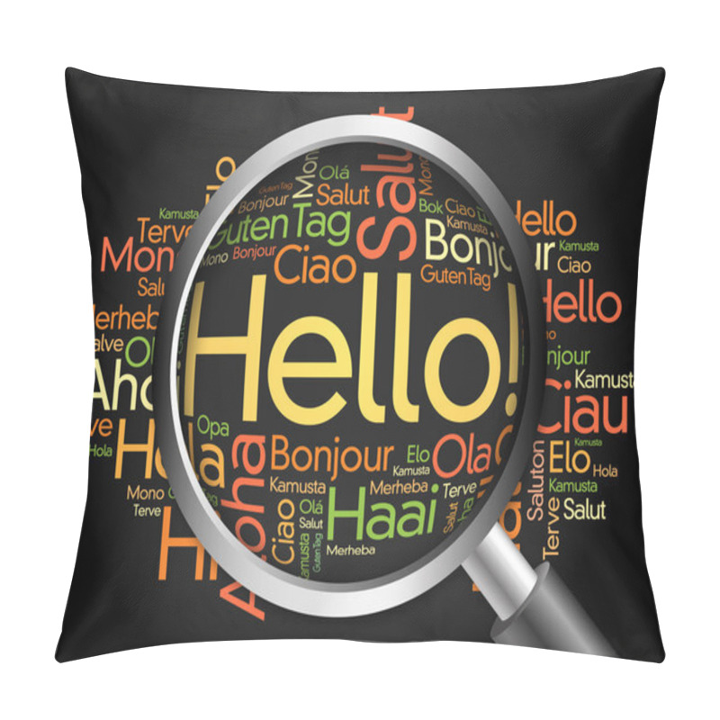 Personality  Hello word cloud in different languages pillow covers