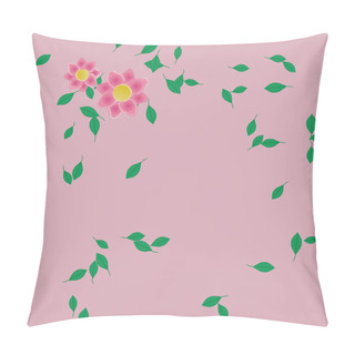 Personality  Vector Illustration Of Flowers With Leaves, Seamless Background Pillow Covers