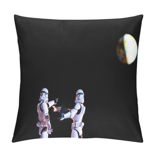 Personality  White Imperial Stormtroopers On Black Background With Planet Earth Pillow Covers