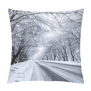 Personality  Country Snow Road. Pillow Covers