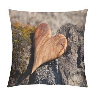 Personality  Wooden Heart In Nature Pillow Covers