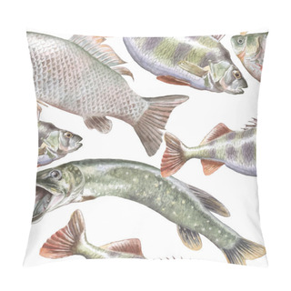 Personality  Seamless Pattern With Fish Pillow Covers
