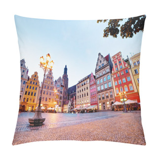Personality  Wroclaw, Poland In Silesia Region. The Market Square At The Evening Pillow Covers