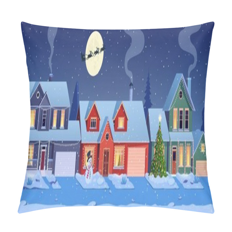 Personality  Residential houses with christmas decoration pillow covers