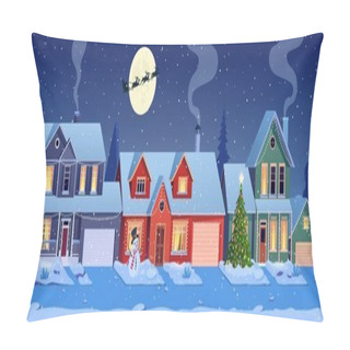 Personality  Residential Houses With Christmas Decoration Pillow Covers