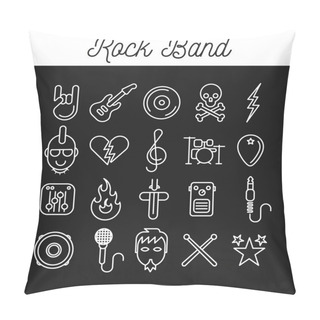 Personality  Rock Band Icon Set Pillow Covers