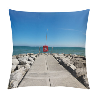 Personality  Deserted Stone Pier Or Seawall Pillow Covers