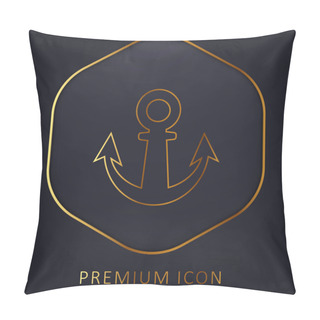 Personality  Anchor Programing Tool Symbol Golden Line Premium Logo Or Icon Pillow Covers