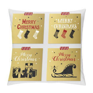 Personality  Christmas Cards Set. Pillow Covers