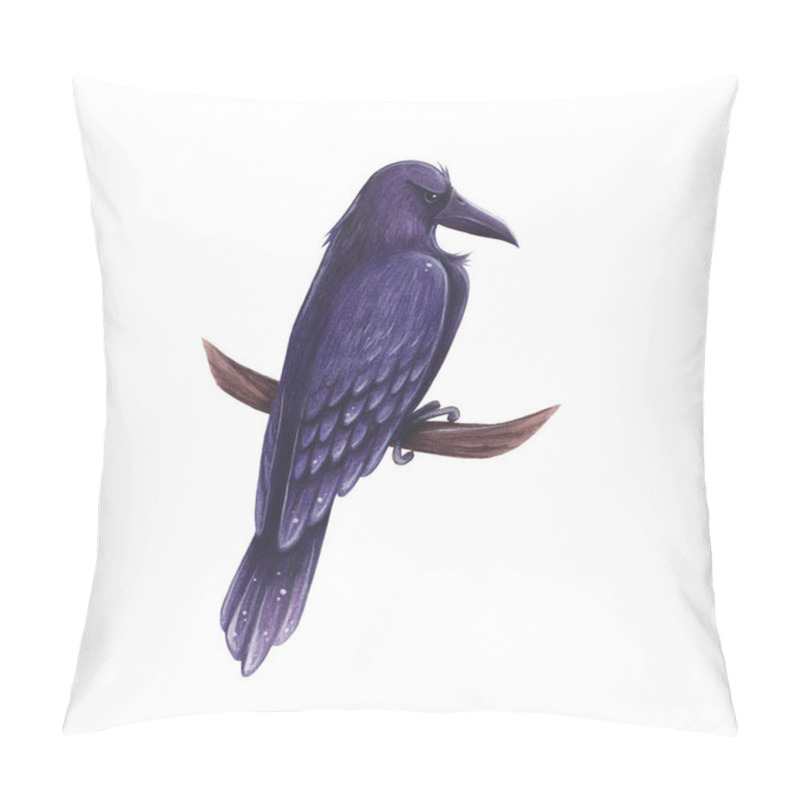 Personality  Raven hand-drawn cartoon illustration pillow covers