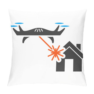 Personality  Laser Drone Attacks House Icon Pillow Covers