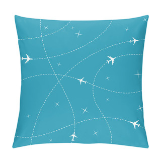 Personality  Planes With Trajectories And Stars Pillow Covers
