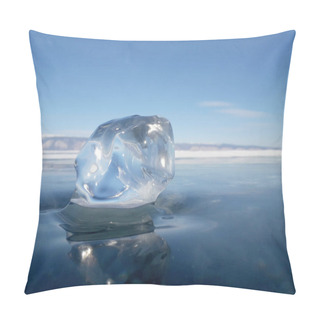 Personality  The Sun's Rays Are Refracted In Crystal Clear Pieces Of Ice. Winter Landscape. Lake Baikal Pillow Covers