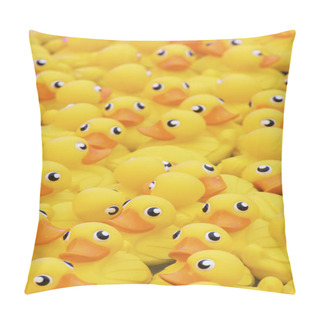 Personality  Yellow Toy Duck Floating In The Pool Pillow Covers