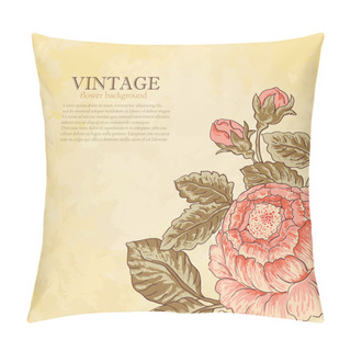 Personality  Vintage Flower On Grunge Background Pillow Covers