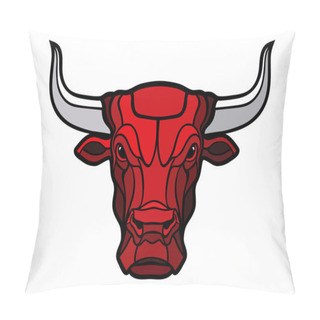 Personality  Bull Red Head Mascot Pillow Covers
