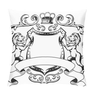 Personality  Heraldic Lion Shield Crest Silhouette Pillow Covers