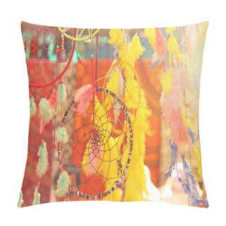 Personality  Bright Colored Dream Catchers From The Feather. Gift Souvenir In Pillow Covers