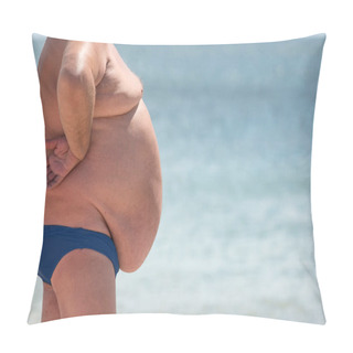 Personality  Side View Of Obese Guy. Pillow Covers