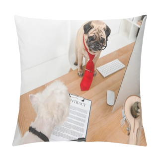 Personality  Business Dogs In Office Pillow Covers