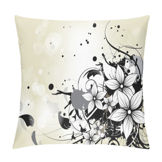Personality Floral Spring Background With Flowers And Swirls Pillow Covers