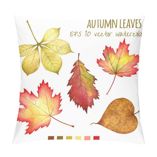 Personality  Autumn Leaves A Water Color On A White Background Pillow Covers