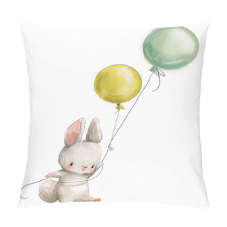 Personality  Little Hare Fly With Balloon. Pillow Covers