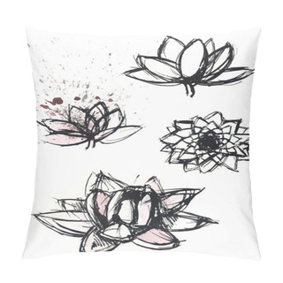 Personality  Dry Brush  Lotus Set Pillow Covers