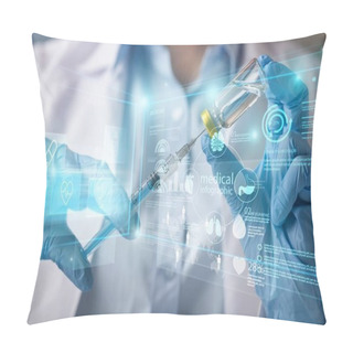 Personality  Human Hands With Injection Syringe And Medicine Pillow Covers