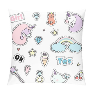 Personality  Unicorns And Magical Tools Patches. Pillow Covers