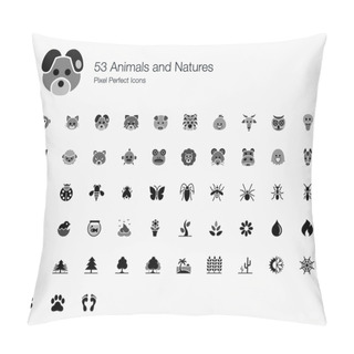 Personality  53 Animals And Natures Pixel Perfect Icons Pillow Covers