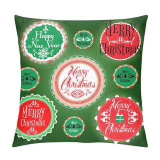 Personality  Merry Christmas Vintage Labels Pillow Covers